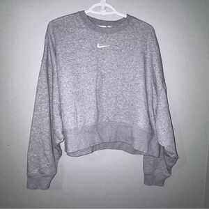Nike Heather Gray Cropped Sweatshirt Size Small
